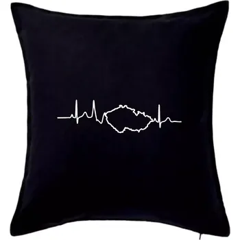 Polštář EKG Česká republika - Polštář 50x50 - 50x50 - Pouze potah ( Černá )