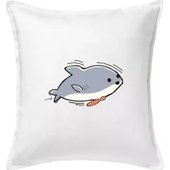 Polštář Veselý žralok - Polštář 50x50 - 50x50 - Včetně výplně ( Bílá )