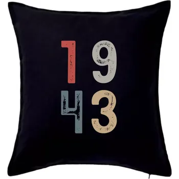 Polštář Vintage číslice 1943 - Polštář 50x50 - 50x50 - Pouze potah ( Černá )