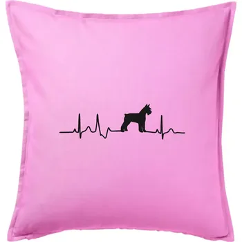 Polštář Ekg knírač tělo - Polštář 50x50 - 50x50 - Pouze potah ( Růžová )
