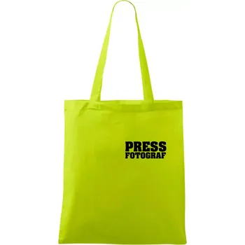 Novinář nápis - Press Fotograf - Taška bavlněná - 42 x 38 cm ( Limetková )