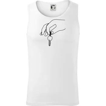 Klíče a ruka jedním tahem - Tílko pánské Core - L ( Bílá )