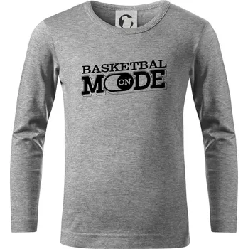 Basketbal mode - Triko dětské Long Sleeve - 158 cm/12 let ( Tmavě šedý melír )