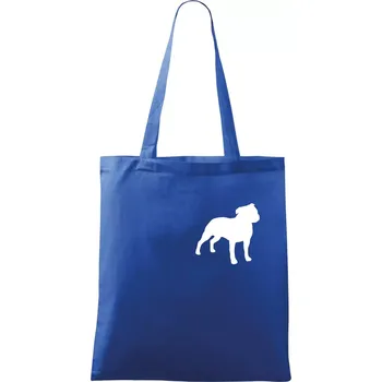 Nákupní taška Americký stafordširský teriér Na prsu - Taška bavlněná - 42 x 38 cm ( Královská modrá )