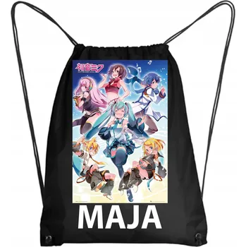 Školní batoh Školní Vak na Boty Batoh na Tělocvik Do Školky HATSUNE MIKU + JMÉNO 2