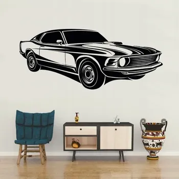 Samolepící dekorace Americký auto veterán 70 léta 2 - vinylová samolepka na zeď 80x34cm