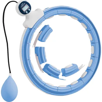 Nastavitelný fitness hula hoop se zátěžovým míčem | modrý