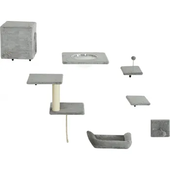 Lezecká stěna pro kočky | šedá + krémově bílá