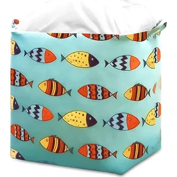 Úložný box Livefy Koš na hračky Fishy 50 × 40 × 45 cm, tyrkysový