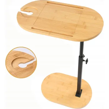 Konferenční stolek ODKLÁDACÍ STOLEK K VANĚ, DO OBÝVÁKU, KE KÁVĚ, K POSTELI - BAMBUSOVÝ, NASTAVITELNÁ VÝŠKA