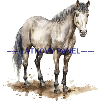 Látkový panel - Kůň - KON - 137 Velikost: 20x20cm, Materiál: Kočárkovina