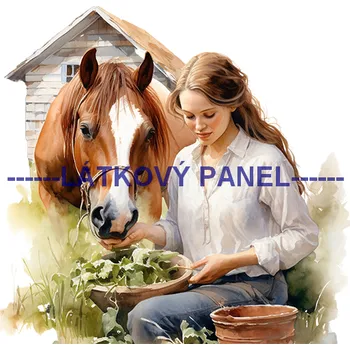 Látkový panel - Kůň - KON - 149 Velikost: 20x20cm, Materiál: Kočárkovina