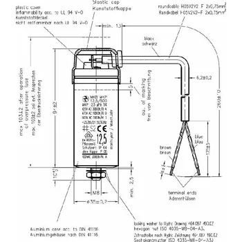 Kondenzátor Hydra MKB MKP 12,5/500/1221 kondenzátor motorový 12,5uF