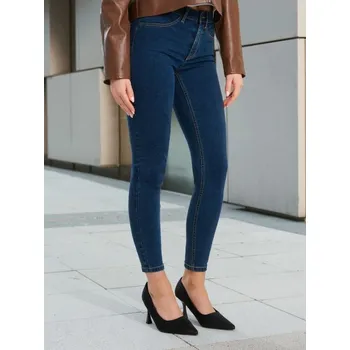 Oblečení a móda Sinsay - Džíny skinny se středně vysokým sedem - námořnická modrá - 890EV-59J - 890EV-59J-34