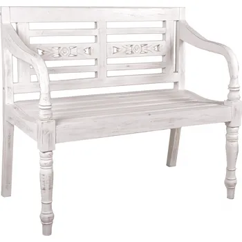 Zahradní lavice Garden Pleasure zahradní lavička Moyo 960368 bílé dřevo 100,0 cm | 960368