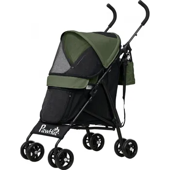 Kočárek pro psa Skládací kočárek pro mini psy do 4 kg | tmavě zeený