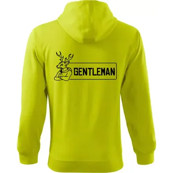 Pánská móda Jelen gentleman - Mikina s kapucí na zip trendy zipper - 3XL ( Limetková )