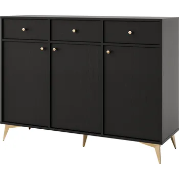 Komoda TOKYO 1 c | komoda 827 | 124,5 cm | černá grafit/zlatá