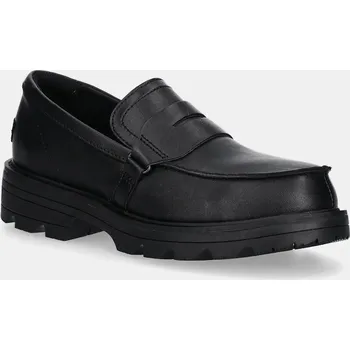 Dámské mokasíny Kožené mokasíny Sorel REVEL AVE LOAFER dámské, černá barva, na platformě, 2144851010 99X, EUR 41