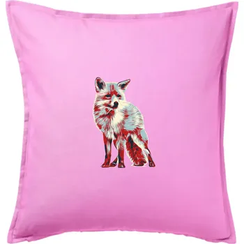 Polštář Liška vintage - Polštář 50x50 - 50x50 - Pouze potah ( Růžová )