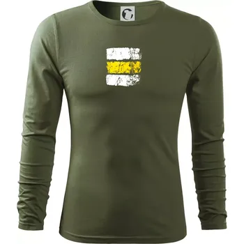 Pánské tričko Turistická značka - žlutá - Triko s dlouhým rukávem FIT-T long sleeve - S ( Khaki )