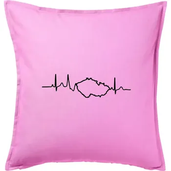 Polštář EKG Česká republika - Polštář 50x50 - 50x50 - Pouze potah ( Růžová )