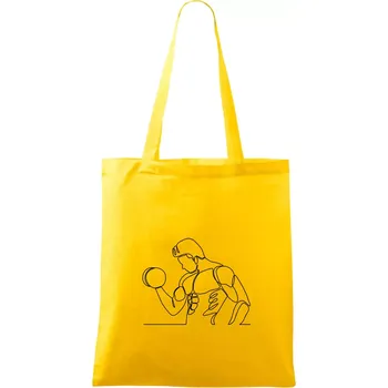 Fitness muž jedním tahem - Taška bavlněná - 42 x 38 cm ( Žlutá )
