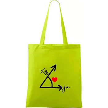 Matematika láska - Taška bavlněná - 42 x 38 cm ( Limetková )