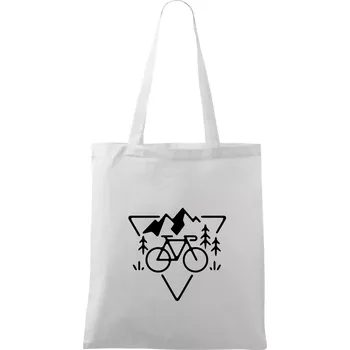Nákupní taška Cyklo trojúhelník - Taška bavlněná - 42 x 38 cm ( Bílá )