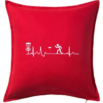 Polštář EKG disc golf - Polštář 50x50 - 50x50 - Pouze potah ( Červená )