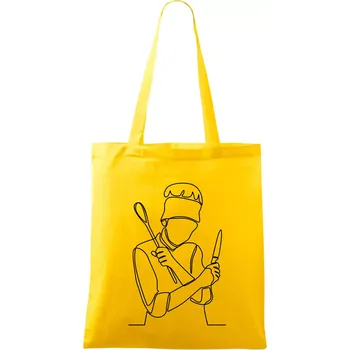 Kuchař jedním tahem - Taška bavlněná - 42 x 38 cm ( Žlutá )