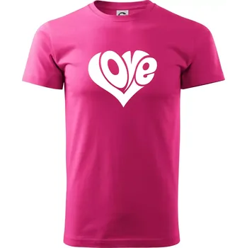 Pánská móda Love nápis jednoduchý - Klasické pánské triko vyšší gramáže - M ( Purpurová )