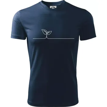 Chlapecké tričko Listy květiny linka - Dětské triko sportovní (dresovina) - 146 cm/10 let ( Námořní modrá (velmi tmavá - téměř černá) )