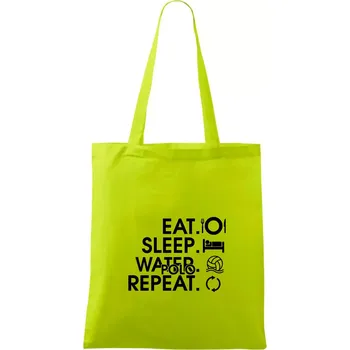 Eat sleep water polo repeat - Taška bavlněná - 42 x 38 cm ( Limetková )