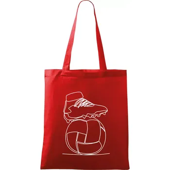 Fotbalový míč kopačka jedním tahem - Taška bavlněná - 42 x 38 cm ( Červená )