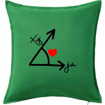 Polštář Matematika láska - Polštář 50x50 - 50x50 - Pouze potah ( Středně zelená )