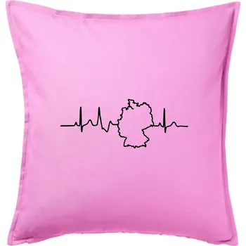 Polštář EKG Německo - Polštář 50x50 - 50x50 - Včetně výplně ( Růžová )