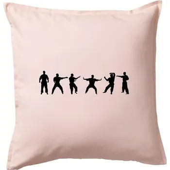 Polštář Karate postavy - Polštář 50x50 - 50x50 - Pouze potah ( Světle růžová )