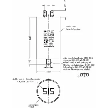 Kondenzátor Hydra MAB MKP 25/400/E339 kondenzátor motorový 25uF
