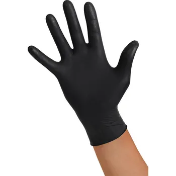 Vyšetřovací rukavice 2P Servis Rukavice nitrilové nepudrované Soft 100 ks Černá Černá M