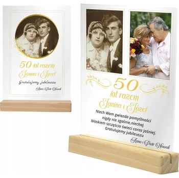 Obraz RÁMEČEK NA SKLENĚ DÁREK K DÁREK SVATBY Jubileum 25 40 45 50 Zlaté výročí