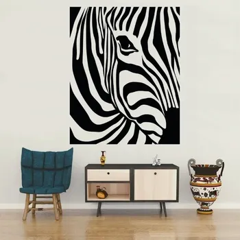 Samolepící dekorace Zebra dekorace - vinylová samolepka na zeď 80x64cm