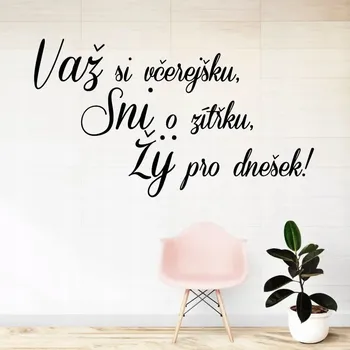 Samolepící dekorace Važ si včerejšku - vinylová samolepka na zeď 80x45cm