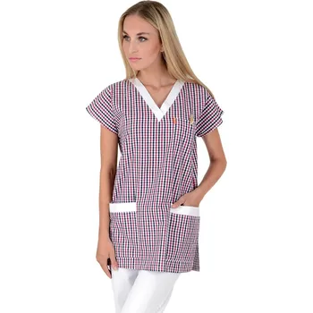 Zdravotnický oděv 2P SERVIS Halena Unima K-14516 barva káro/bílá XS