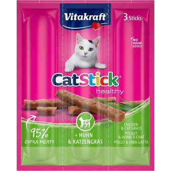 Pamlsek pro kočku VITAKRAFT Cat Stick Healthy kuřecí & kočičí tráva 3x6g