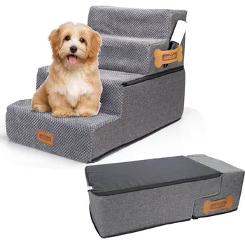 Schody a rampa pro psa Schody schůdky pro psa rampa plošina 4 stupně 46 cm 2v1 pelíšek pro psa