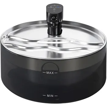 miska pro kočku Fontána pro kočky 30,6x30,6x17,2 cm | černá + stříbrná