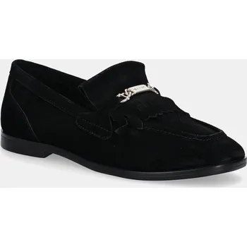 Dámské mokasíny Semišové mokasíny Gant Gimble dámské, černá barva, na plochém podpatku, 31573124 99X, EUR 37