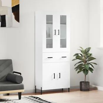 přebalovací pult a komoda Skříň highboard bílá 69,5 x 34 x 180 cm kompozitní dřevo Bílá3198537