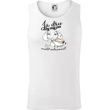 Jezevčík - Já dřu, aby můj pes mohl relaxovat - Tílko pánské Core - 2XL ( Bílá )